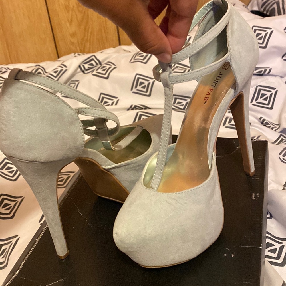 Just fab platform heels. Only worn once for prom night! Mint green. Size 8